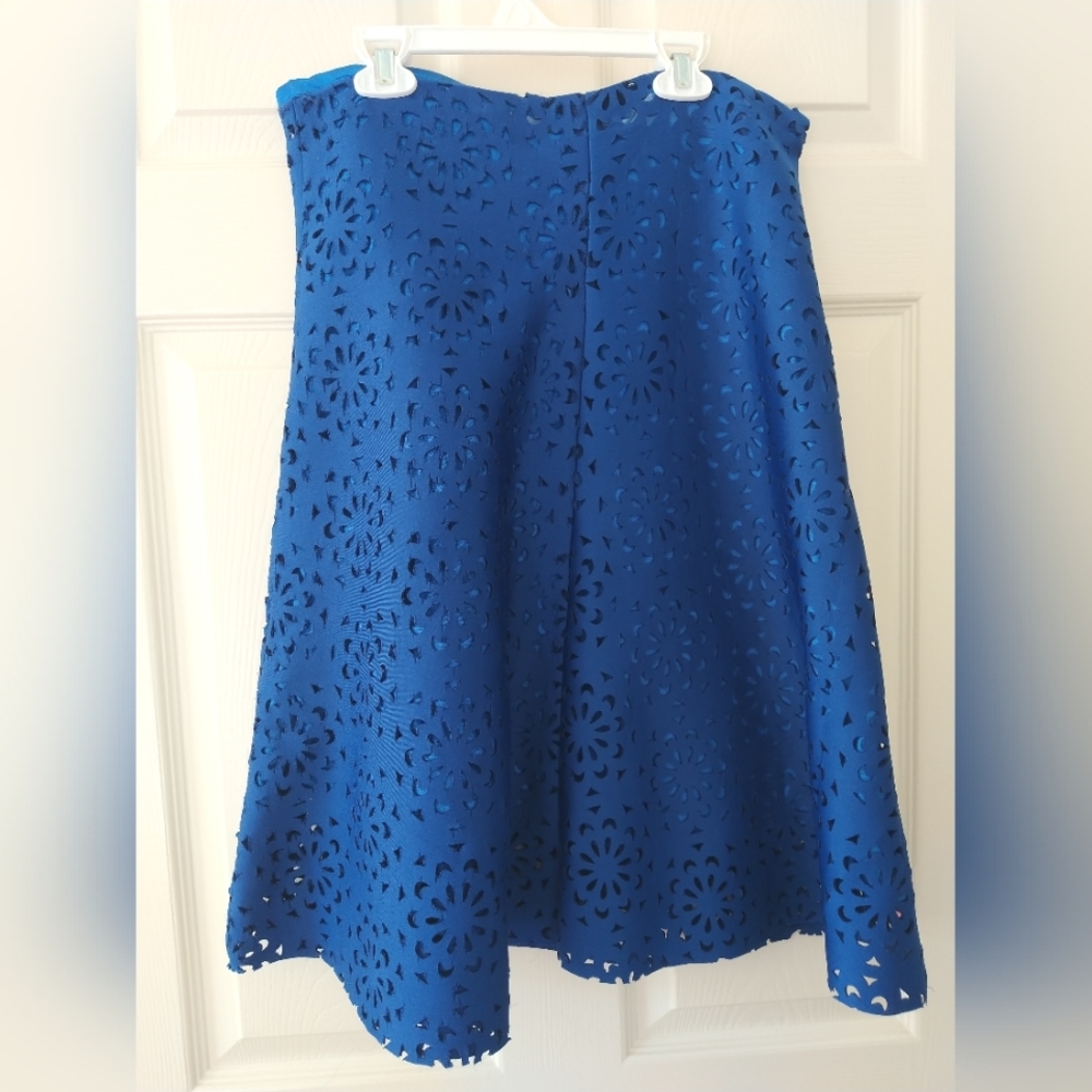 Blue Floral Lace Skirt